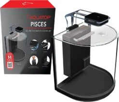 Aquatop Pisces Nano Bowfront Glass Aquarium - Black - 3 Gal