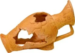 Exotic Environments Terra Cotta Egyptian Vase Resin Aquatics Decoration - Beige - Small