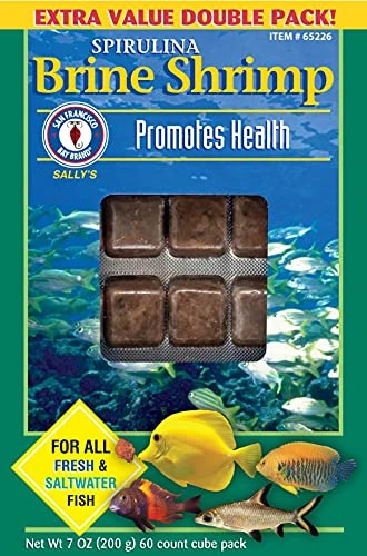 San Francisco Bay Brand Frozen Spirulina Brine Shrimp - 60 Cubes - 7 Oz 1 San Francisco Bay Brand Frozen Spirulina Brine Shrimp - 60 Cubes - 7 Oz